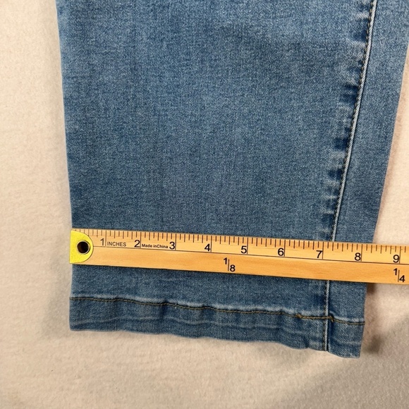 Sidefeel Jeans Womens 6 Blue Wide Leg High Rise Medium Wash Stretch - Picture 9 of 11